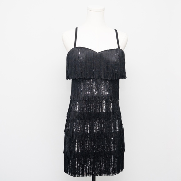 Dress the Population -  Rebecca Fringe Cocktail Minidress - Picture 2 of 11